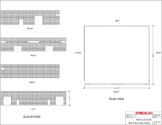 concrete masonry construction diagram for small warehouse